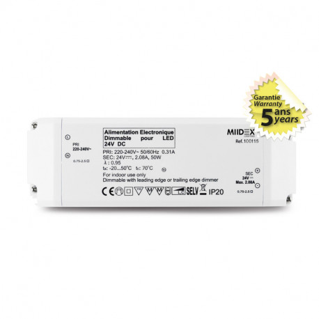 Alimentation pour LED 50W 24V