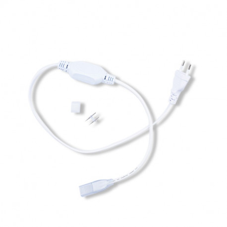 Câble alimentation avec embout fin et connecteur pin mâle/mâle néon flex 27x11 mm 
