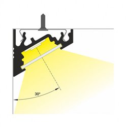Lot de 10 profilés angle 30-60° 1 m aluminium pour bandeaux LED