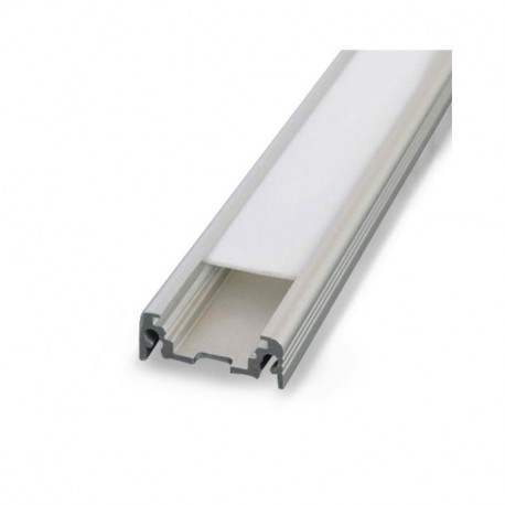 Lot de 10 profilés plats 14,4 mm 1 m alu brut pour bandeaux LED