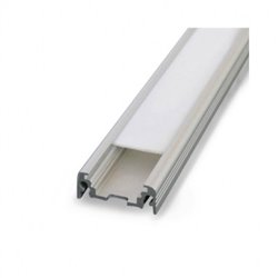 Lot de 10 profilés plats 14,4 mm 2 m alu brut pour bandeaux LED