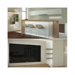 Lot de 10 profilés plats 14,4 mm 2 m alu anodisé pour bandeaux LED