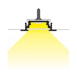 Lot de 10 profilés rainure 14,4 mm 2 m alu brut pour bandeaux LED