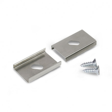 Lot de 2 supports de montage souples profilé 14,4 mm gris pour bandeaux LED
