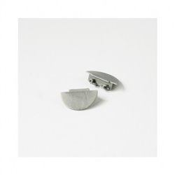 Lot de 2 terminaisons profilé rainure 14,4 mm gris pour bandeaux LED