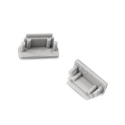 Lot de 2 terminaisons profilé plat 14,4 mm gris pour bandeaux LED
