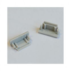 Lot de 2 terminaisons profilé plat 14,4 mm gris pour bandeaux LED