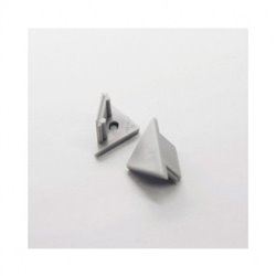 Lot de 2 terminaisons profilé angle 45° gris pour bandeaux LED