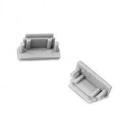 Lot de 2 terminaisons profilé plat gris pour bandeaux LED