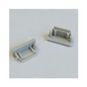 Lot de 2 terminaisons profilé plat gris pour bandeaux LED