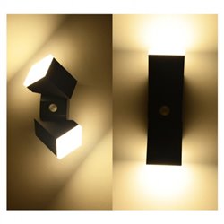 Applique murale LED, 13W 770 Lm Blanc chaud détecteur IR + Crépusculaire BUSTER