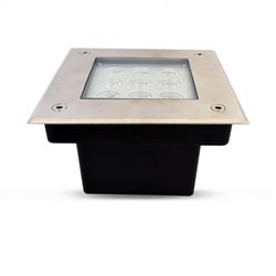 Spot LED encastré sol inox 316L, 9W 740 Lm Blanc chaud  ETNA CARRE