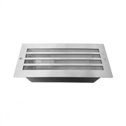 Spot LED encastré sol grille inox 304, 1x12W LED ou 1x60W  PITON E27