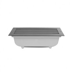 Spot LED encastré sol grille inox 304, 1x12W LED ou 1x60W  PITON E27