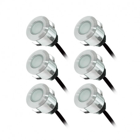 Kit spot LED terrasse, 6x0,6W 6x6 Lm Blanc jour  TERRASSO