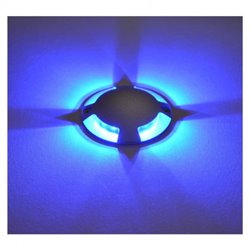 Spot LED balise rond 4 diffuseurs, 1W bleu  STROMBO RD