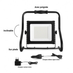 Projecteur LED portatif, 30W 2400 Lm Blanc jour  LUMOS PORTABLE