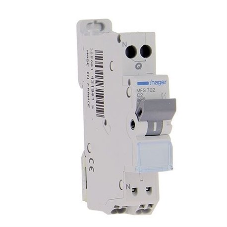 Disjoncteur 1P+N 3kA C-2A connexion SanVis 1 Module MFS702