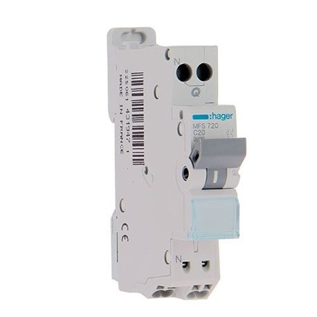 Disjoncteur 1P+N 3kA C-20A connexion SanVis 1 Module MFS720