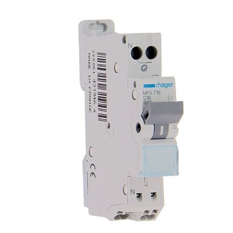 Disjoncteur 1P+N 3kA C-16A connexion SanVis 1 Module MFS716