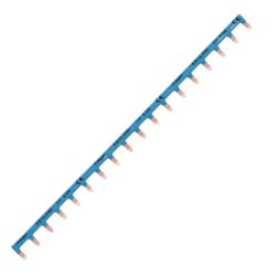 Barre de pontage 1P 63 A languette 10 mm2 bleu 18M