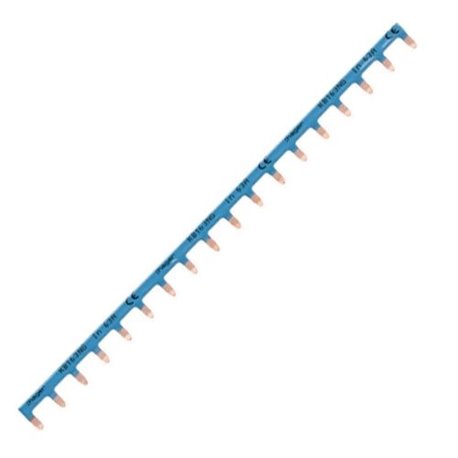 Barre de pontage 1P 63 A languette 10 mm2 bleu 18M