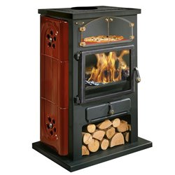 Poêle à bois Chamonix XXL 350104KBORDBRILL 12 kWatts Bordeaux