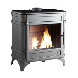 Poêle à bois encastrable Cuir 900, INVICTA, 14 kW anthracite