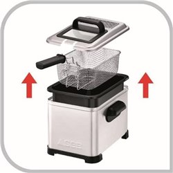 Friteuse 1.3 kg semi-pro Family Pro 4 L FR506D00 2400 Watts inox et noir