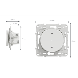 Interrupteur volet-roulant Wiser Odace S520567W 4 A zigbee blanc