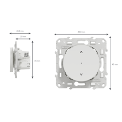 Odace - interrupteur volet-roulant - 3 touches montee-descente