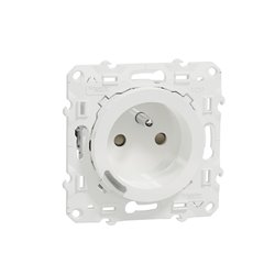 Prise 2P+T connectée Wiser Odace S520559 16 A zigbee blanc