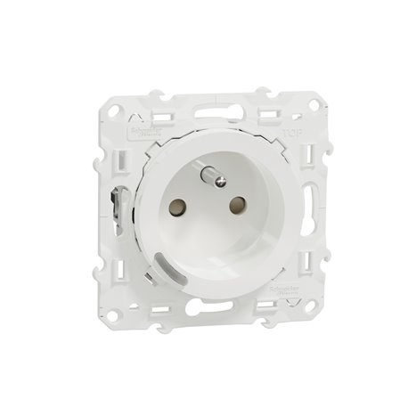 Prise 2P+T connectée Wiser Odace S520559 16 A zigbee blanc