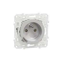 Prise 2P+T connectée Wiser Odace S530559 16 A zigbee alu