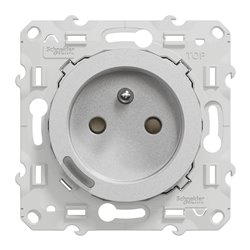 Prise 2P+T connectée Wiser Odace S530559 16 A zigbee alu