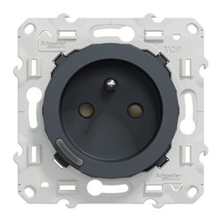 Prise 2P+T connectée Wiser Odace S540559 16 A zigbee anthracite
