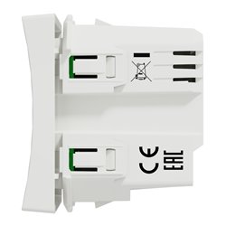 Bouton poussoir Wiser Unica NU353718W 10 A zigbee blanc mécanisme seul