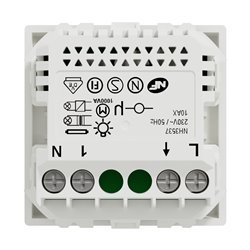 Bouton poussoir Wiser Unica NU353718W 10 A zigbee blanc mécanisme seul