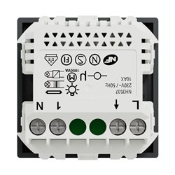 Bouton poussoir Wiser Unica NU353754W 10 A zigbee anthracite mécanisme seul