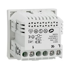 Variateur poussoir Wiser Unica NU351518W 2 fils zigbee blanc mécanisme seul