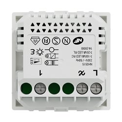 Variateur poussoir Wiser Unica NU351518W 2 fils zigbee blanc mécanisme seul