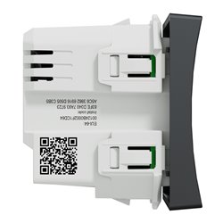 Variateur poussoir Wiser Unica NU351554W 2 fils zigbee anthracite mécanisme seul