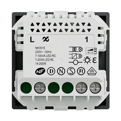 Variateur poussoir Wiser Unica NU351554W 2 fils zigbee anthracite mécanisme seul