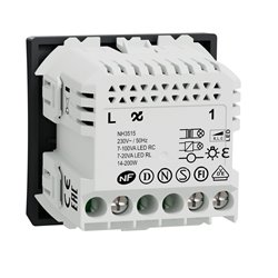 Variateur poussoir Wiser Unica NU351554W 2 fils zigbee anthracite mécanisme seul