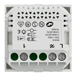 Variateur rotatif Wiser Unica NU351618W 2 fils zigbee blanc mécanisme seul