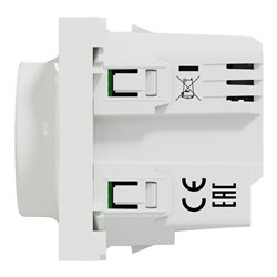 Variateur rotatif Wiser Unica NU351618W 2 fils zigbee blanc mécanisme seul