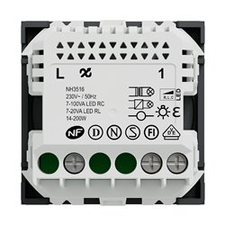 Variateur rotatif Wiser Unica NU351654W 2 fils zigbee anthracite mécanisme seul