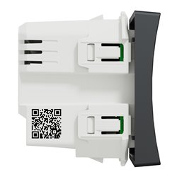 Interrupteur volet-roulant Wiser Unica NU350854W 4 A zigbee anthracite mécanisme seul