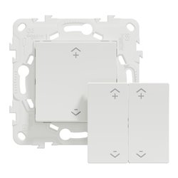 Interrupteur centralisé sans fil Wiser Unica NU557118W 2 ou 4 BP blanc