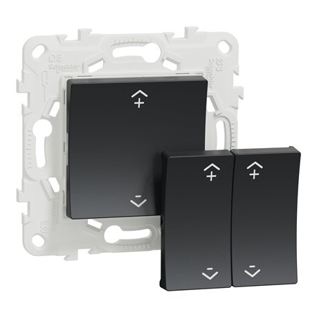 Interrupteur centralisé sans fil Wiser Unica NU557154W 2 ou 4 BP anthracite Interrupteur centralisé sans fil Wiser Unica NU557154W 2 ou 4 BP anthracite